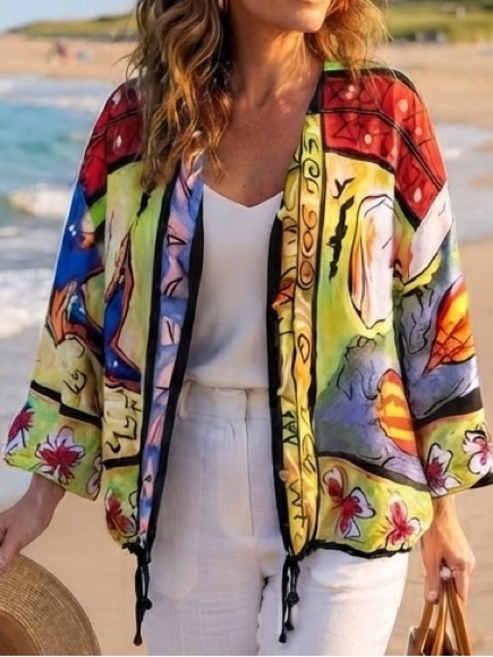 VTG Reversible Caftan Jacket Nautical Shell Buttons Dopamine Dressing Cruise